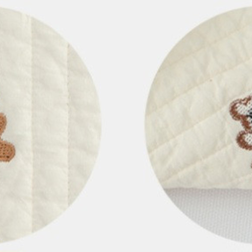 送料無料♡韓国ヌビ♡刺繍くまちゃん♡ナチュラルな中綿