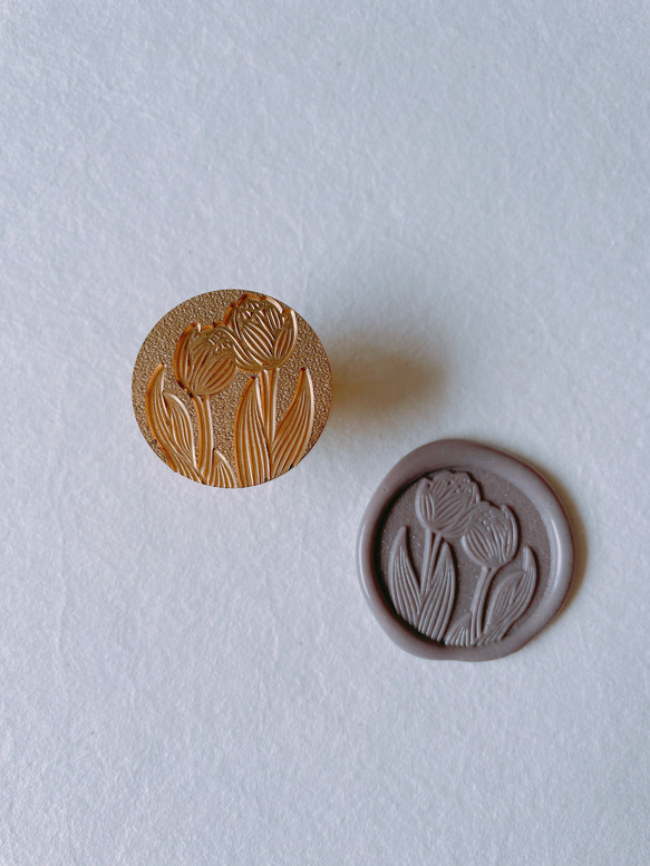 Wax Stamp -Tulip／スタンプヘッド(サンド加工) 1枚目の画像