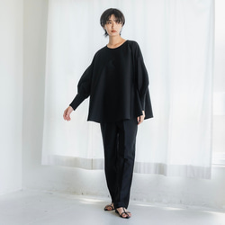 完売】セットアップ トップス ブラック sai 日本製 ストレスフリー 