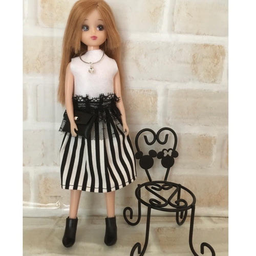 受注製作】リカちゃん 着せ替え服 スカートスタイル（黒