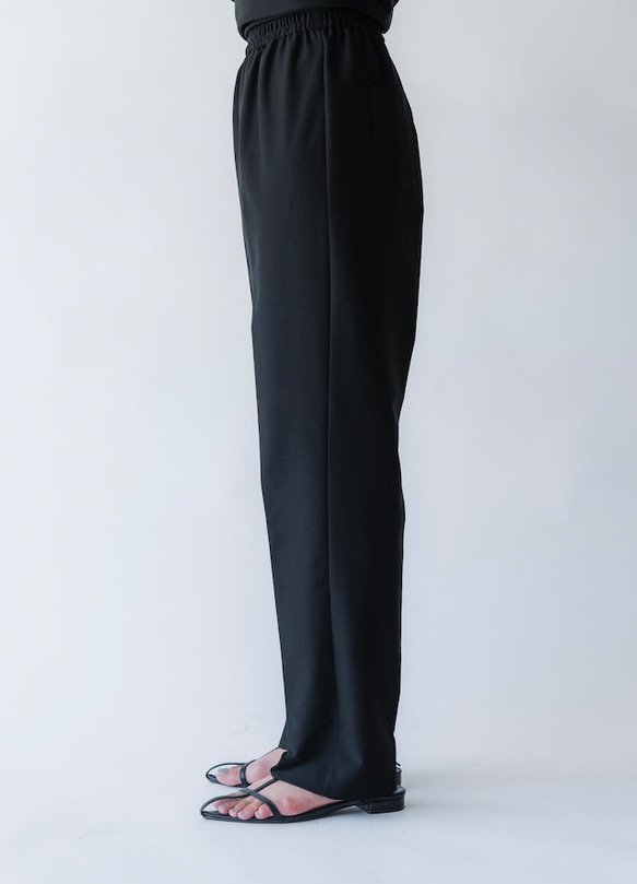 セットアップ　ボトムス　ブラック　sai　日本製　ストレスフリー　体型カバー　センタープレス　フリーサイズ　即納 3枚目の画像