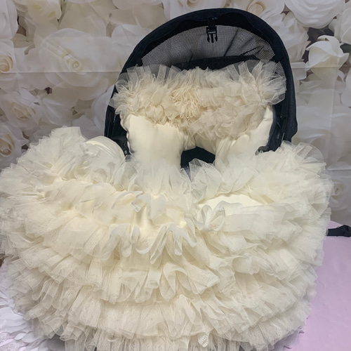 ふわふわチュール付きあごのせクッション ハンドルカバー 2点