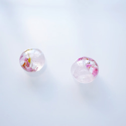 -Koi Shizuku- 天然石玫瑰石英耳釘/耳環 [hitoshizuku] 第2張的照片