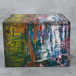ひろ・あおき　作　「筥001」力への意思　アクリル/木箱　抽象絵画　現代アート　オブジェ　立体作品 5枚目の画像