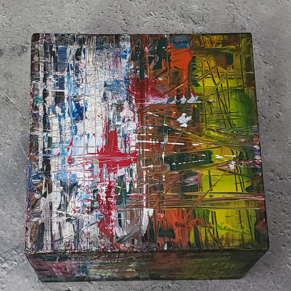 ひろ・あおき　作　「筥001」力への意思　アクリル/木箱　抽象絵画　現代アート　オブジェ　立体作品 7枚目の画像