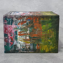 ひろ・あおき　作　「筥001」力への意思　アクリル/木箱　抽象絵画　現代アート　オブジェ　立体作品 3枚目の画像
