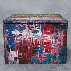 ひろ・あおき　作　「筥001」力への意思　アクリル/木箱　抽象絵画　現代アート　オブジェ　立体作品 6枚目の画像