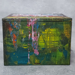 ひろ・あおき　作　「筥001」力への意思　アクリル/木箱　抽象絵画　現代アート　オブジェ　立体作品 4枚目の画像