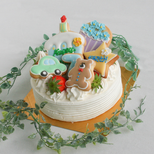 【バースデーギフトBOY】アイシングクッキー クッキー ケーキデコレーション バースデーケーキ 誕生日 ケーキトッピング 2枚目の画像