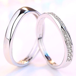 ペアリング　結婚指輪　クリスマス　誕生日　記念日　プレゼント　シンプル　スターリンシルバー  ビジュー　つけっぱなしok 1枚目の画像