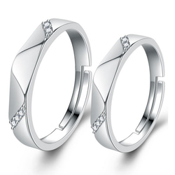 ペアリング　結婚指輪　クリスマス　誕生日　記念日　プレゼント　シンプル　シルバー925 ビジュー　つけっぱなしok　 2枚目の画像