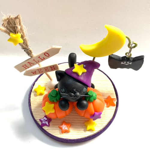 カボチャからお化けちゃん&黒猫 ステンドグラス ハロウィン オバケ カボチャ 黒猫｜Yahoo!フリマ