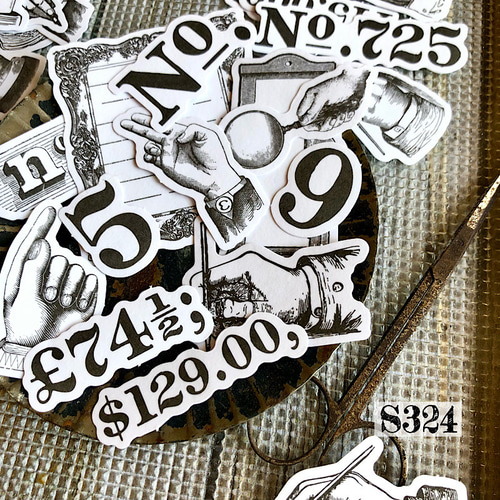 送料無料【S324コラージュ素材】海外和紙シール ジャンクジャーナル