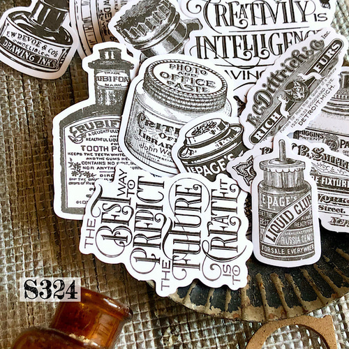 送料無料【S324コラージュ素材】海外和紙シール ジャンクジャーナル