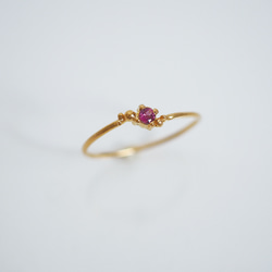 ガーネットの雫リング (gold×Rhodolite garnet) *〜ストーンカスタマイズ〜* 3枚目の画像