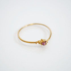 ガーネットの雫リング (gold×Rhodolite garnet) *〜ストーンカスタマイズ〜* 7枚目の画像