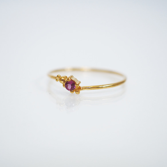 ガーネットの雫リング (gold×Rhodolite garnet) *〜ストーンカスタマイズ〜* 5枚目の画像