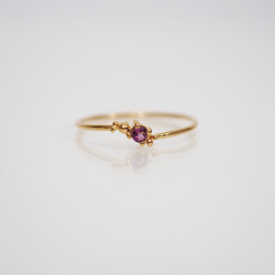 ガーネットの雫リング (gold×Rhodolite garnet) *〜ストーンカスタマイズ〜* 4枚目の画像