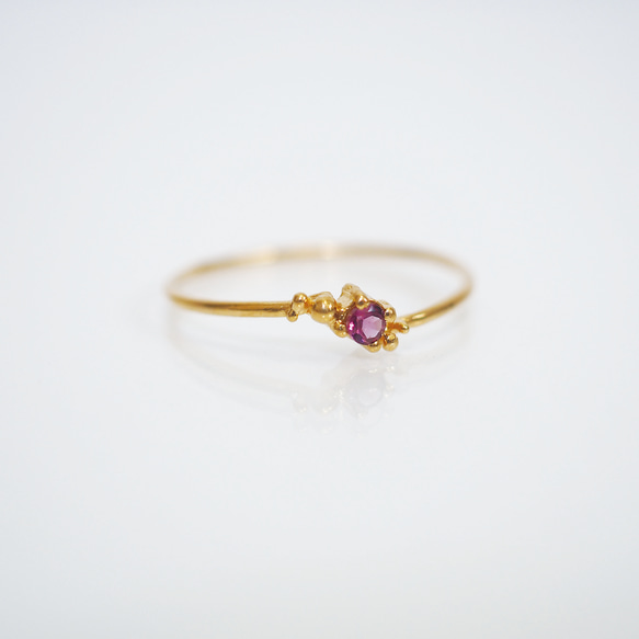 ガーネットの雫リング (gold×Rhodolite garnet) *〜ストーンカスタマイズ〜* 6枚目の画像