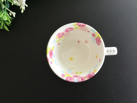【Creema陶器市2024】ギフトに最適、紅茶好きな方におしゃれなティーポット型茶こしはいかが！？（小花柄） 5枚目の画像