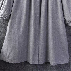 レディース 綿  ロングワンピース カジュアル ワンピース  長袖  無地 ゆったり 大きいサイズ 春 夏 秋 4枚目の画像