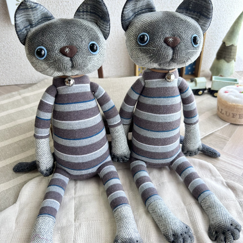 単品【グレーのシャムねこちゃん❗️】靴下ぬいぐるみ ぬいぐるみ art 