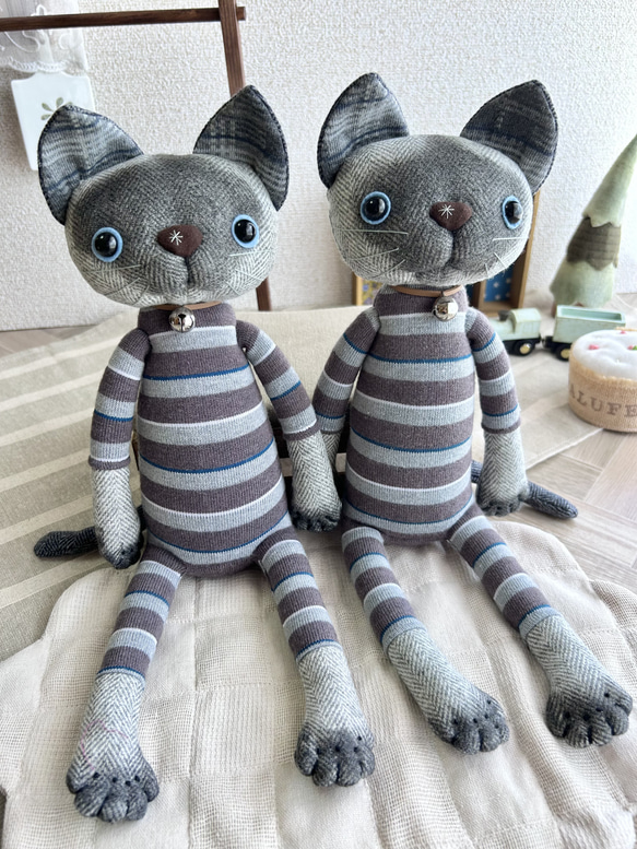 単品【グレーのシャムねこちゃん❗️】靴下ぬいぐるみ ぬいぐるみ art
