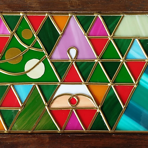 ステンドグラス サンタのお家 （受注作品） ステンドグラス サンタのお家 （受注作品）