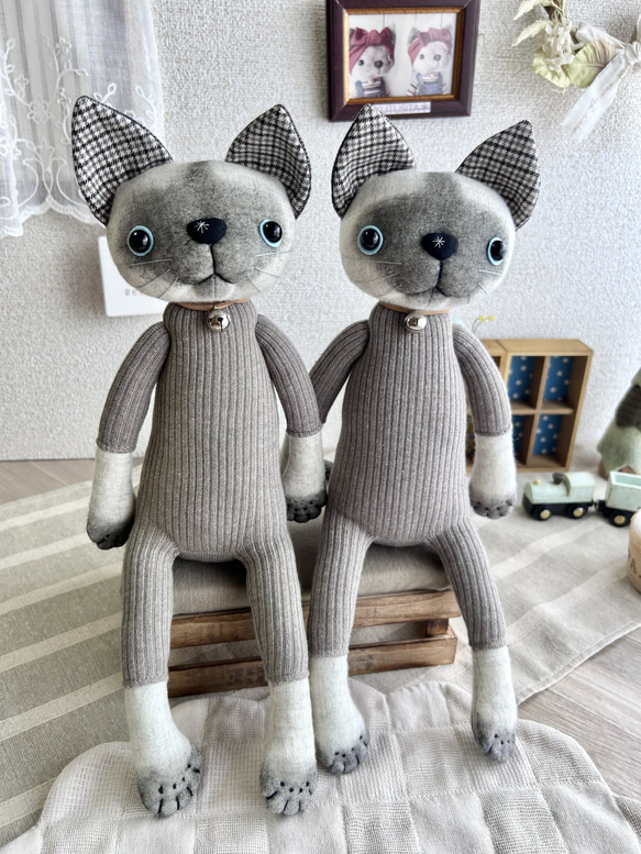 単品【白いシャムねこちゃん❗️】靴下ぬいぐるみ ぬいぐるみ art工房 