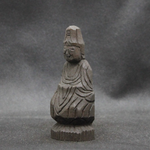 観音菩薩坐像（10cm kb4423）仏像 円空仏 摸刻 木彫 彫刻 円空工房