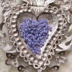 1940年代 フランスヴィンテージ パープルオパールビーズ ビーズ Perles