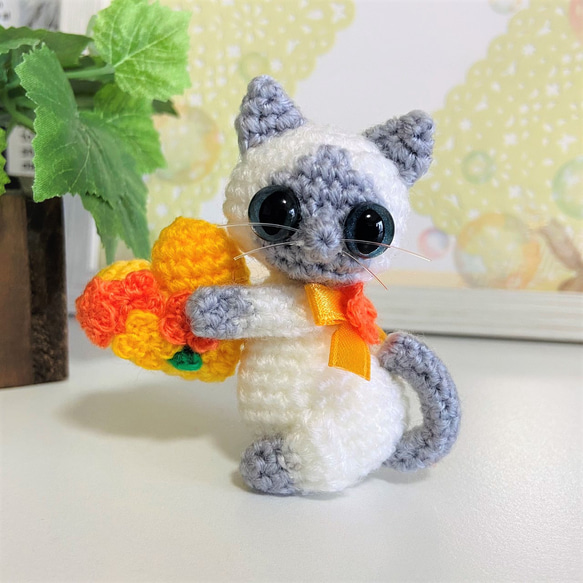 シャム猫＊手乗りサイズ☆あみぐるみ☆受注製作品 あみぐるみ
