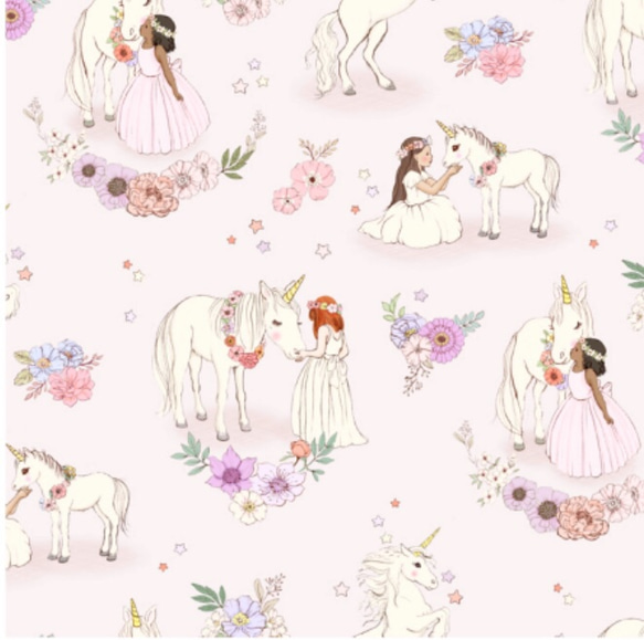 Belle&Boo “Unicorn dusky pink” ユニコーンピンク　約75×50cm 2枚目の画像