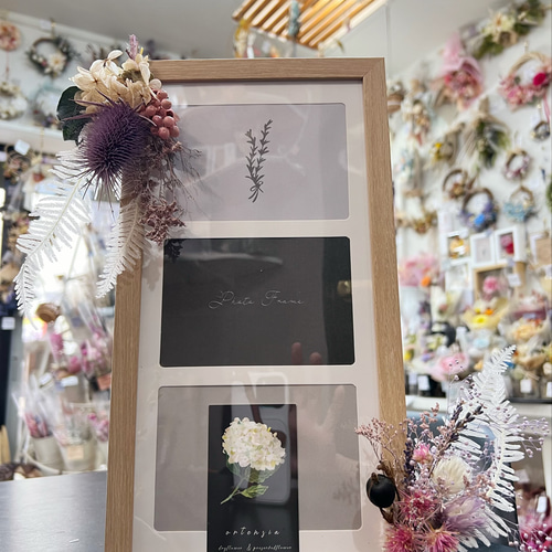 ドライフラワーフォトフレーム(L判3連) フォトフレーム・写真立て