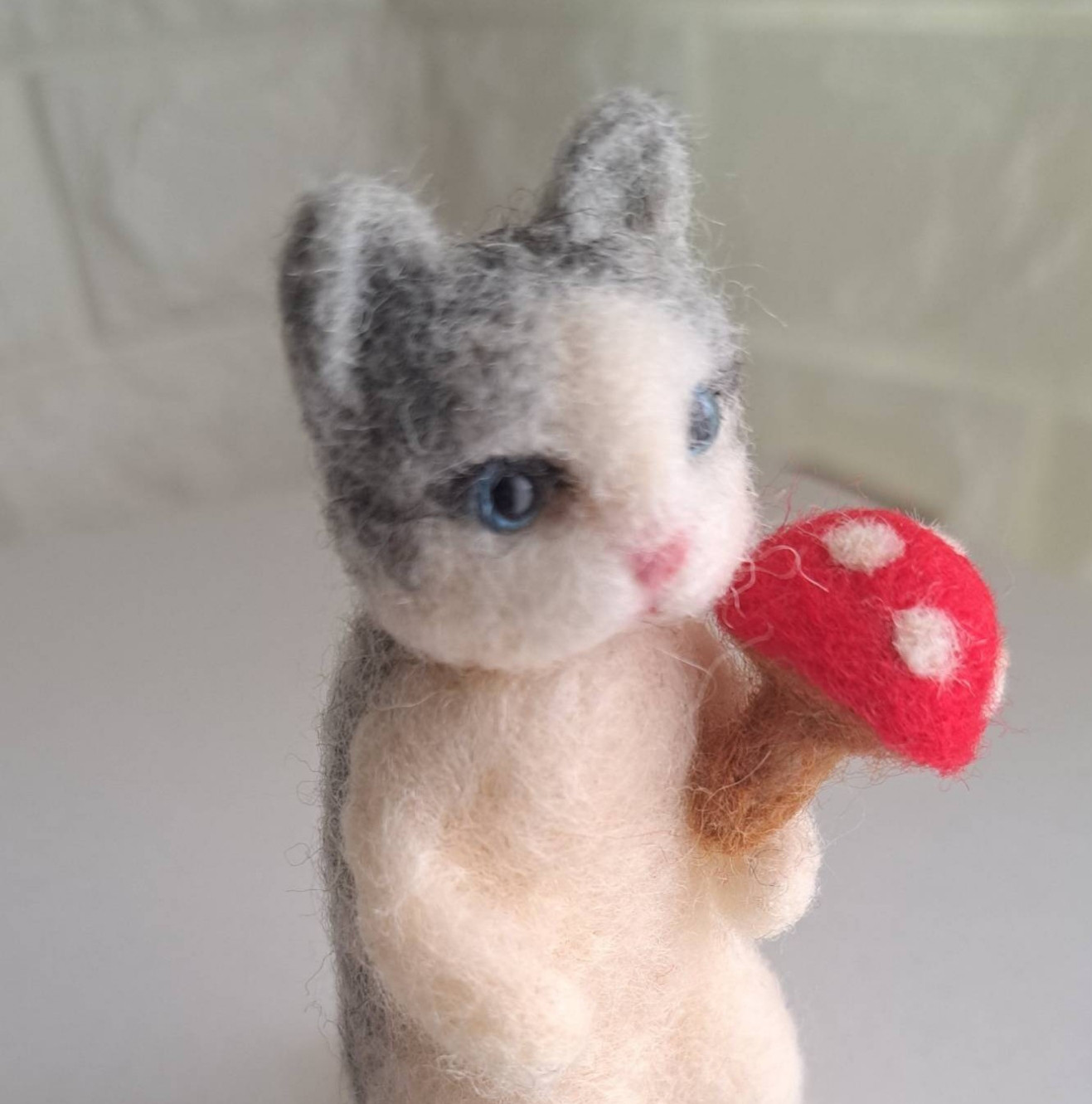 羊毛フェルト。子猫、うさぎ。オーダーNo.10 やわらかい