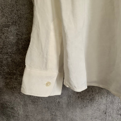 バンブーリネンの比翼シャツ 生成り/インディゴ Bamboo linen shirt 13枚目の画像