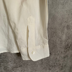 バンブーリネンの比翼シャツ 生成り/インディゴ Bamboo linen shirt 15枚目の画像