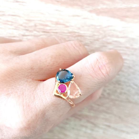 Mahkota 3 stones adjustable ring 6枚目の画像