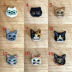 \新作/ 選べる猫さん刺繍と2連ラベンダー硝子のピアス✩.*˚ 6枚目の画像