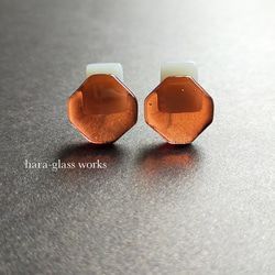 ○□ガラス　マジパン&コーラル　アレルギー対応ピアス／イヤリング選択 9枚目の画像