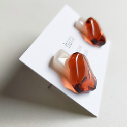 ○□ガラス　マジパン&コーラル　アレルギー対応ピアス／イヤリング選択 6枚目の画像