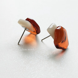 ○□ガラス　マジパン&コーラル　アレルギー対応ピアス／イヤリング選択 3枚目の画像