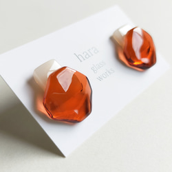 ○□ガラス　マジパン&コーラル　アレルギー対応ピアス／イヤリング選択 5枚目の画像