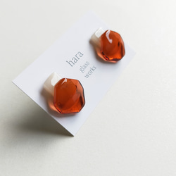 ○□ガラス　マジパン&コーラル　アレルギー対応ピアス／イヤリング選択 8枚目の画像