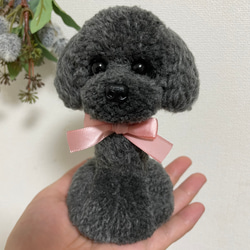 動物ぽんぽん トイプードル ブラウン 手のひらサイズ その他人形