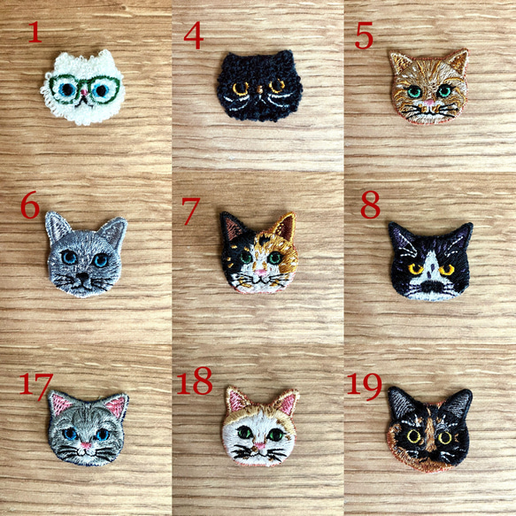\新作/ 選べる猫さん刺繍とラベンダー硝子とフープのピアス✩.*˚ 6枚目の画像