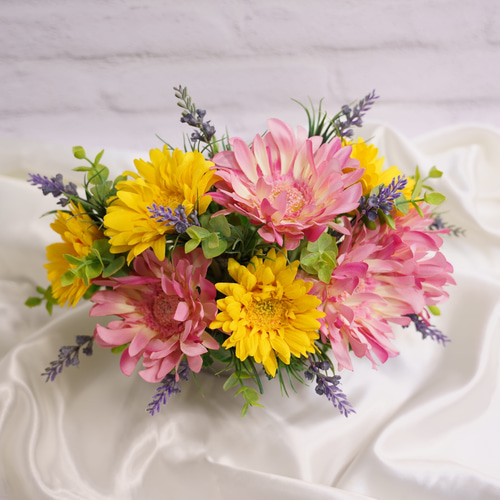 ガーベラ アレンジメント】アーティフィシャルフラワー オレンジ