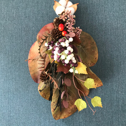 【早割中！】マグノリアと秋色木の実のハロウィンスワッグ★アースカラーで大人可愛い✴︎シック 5枚目の画像