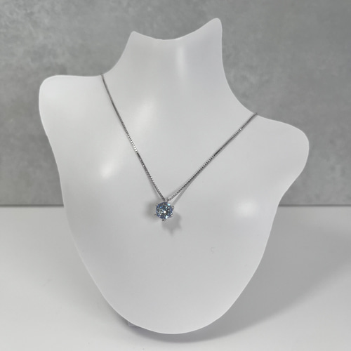 モアサナイト モアッサナイト 1カラット ネックレス シーブルーモアサ