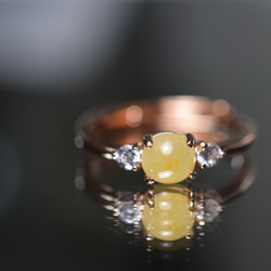 ARG23-176 宝石質 氷種 天然ミャンマー産 黄翡翠 本翡翠 指輪 シンプル